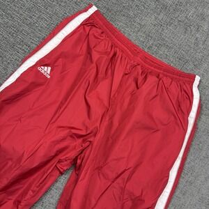 Vintage Y2K Adidas Pants Mens 2XL/XXL Red Track Windbreaker High Ankle Zip